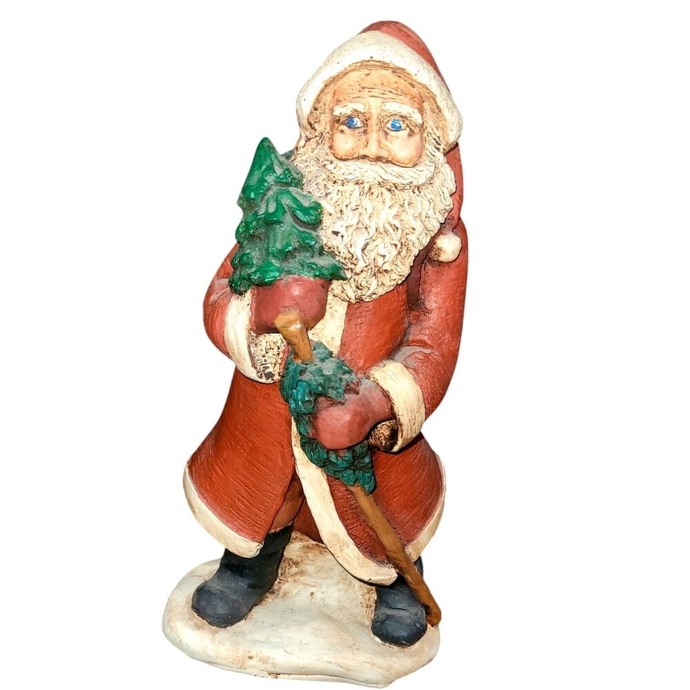 Vintage Old World Santa With A Tree & A Pack of Food